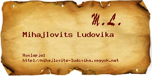 Mihajlovits Ludovika névjegykártya